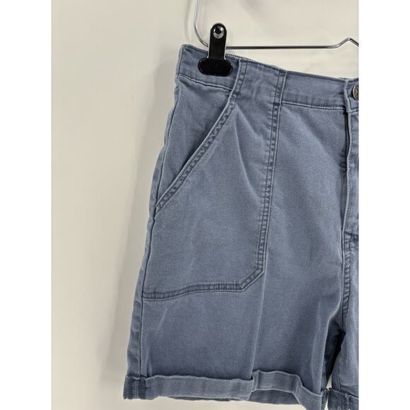 Gloria Vanderbilt Shorts Womens Large Blue Bermudas Cotton Pockets Stretch Waist - Picture 2 of 16